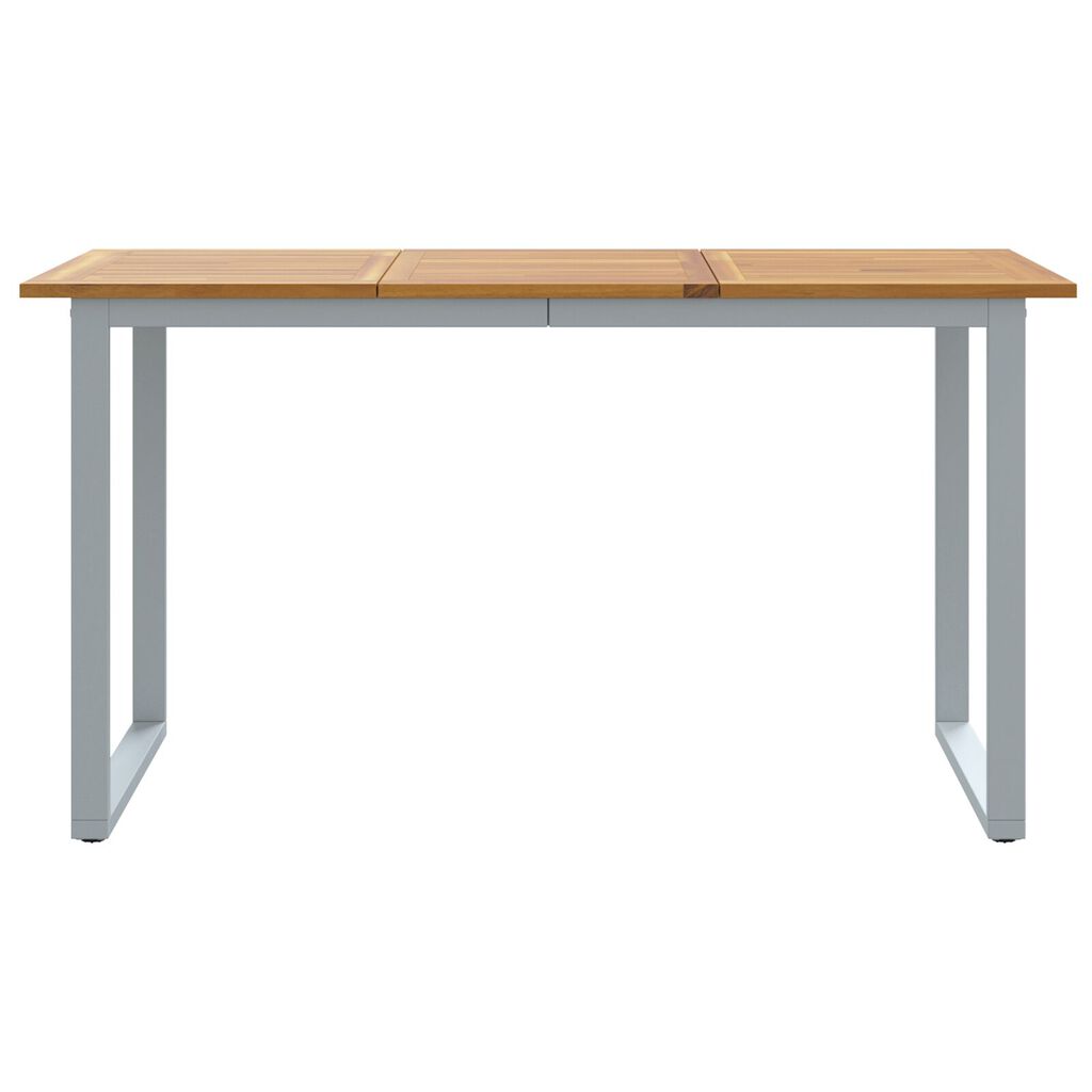 vidaXL Εξωτερικό Τραπεζάκι Φαγητού Γκρι 140x80x75 εκ. Ατσάλι & Μασίφ ξύλο ακακίας