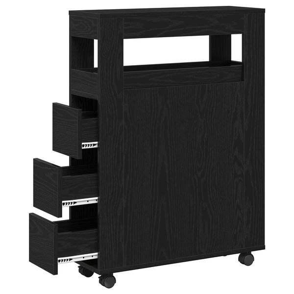 vidaXL Συρταριέρα Μπάνιου Μαύρη δρυς 65 x 23 x 87 εκ.