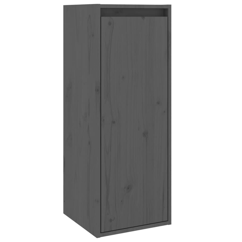 vidaXL Ντουλάπια Τοίχου 2 τεμ. Γκρι 30x30x80 εκ από Μασίφ Ξύλο Πεύκου