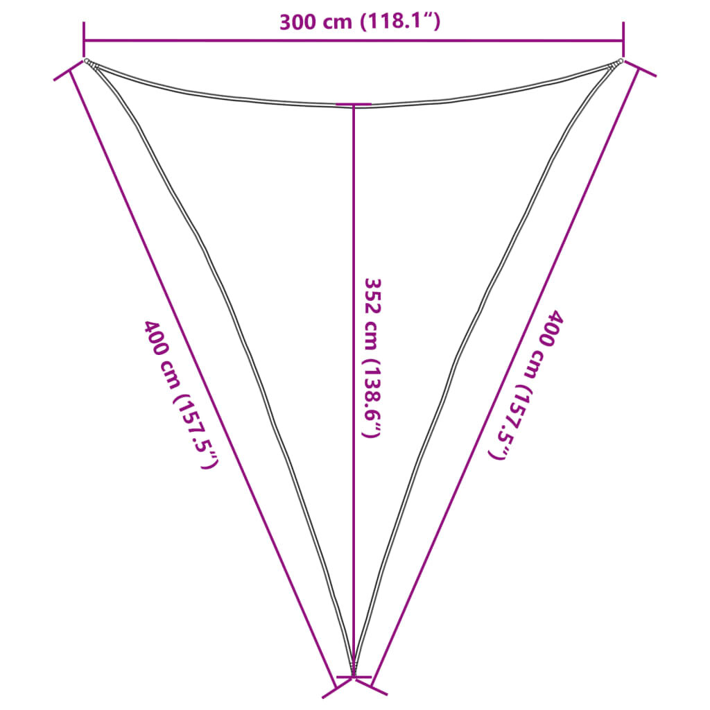 vidaXL Πανί Σκίασης Σκούρο Πράσινο 3 x 4 x 4 μ. από HDPE 160 γρ./μ²