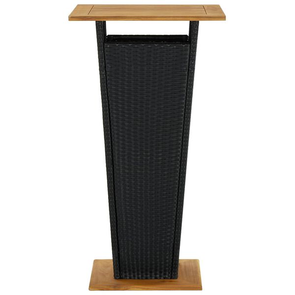 vidaXL Τραπέζι Μπαρ Μαύρο 60x60x110 εκ. Συνθετικό Ρατάν / Ξύλο Ακακίας