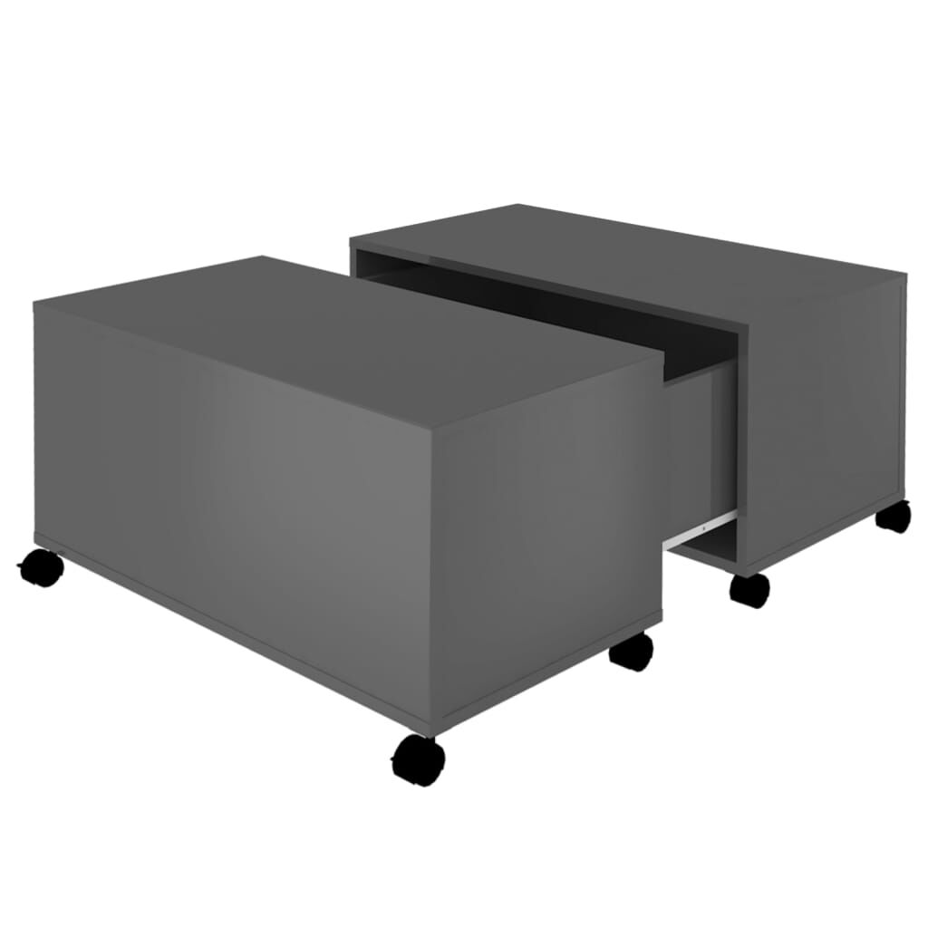 vidaXL Τραπεζάκι Σαλονιού Γυαλ. Γκρι 75 x 75 x 38 εκ. από Μοριοσανίδα