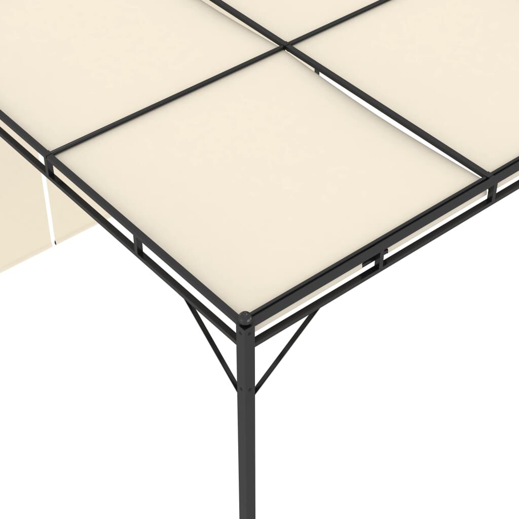 vidaXL Κιόσκι Κήπου Κρεμ 3 x 3 x 2,25 μ. με Πλαϊνή Κουρτίνα