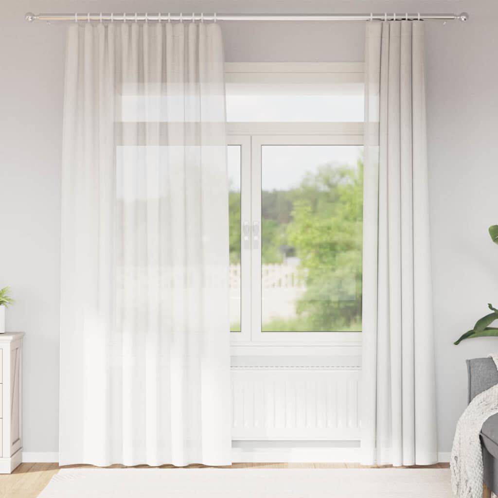 vidaXL Κουρτίνες Voile με τσέπες ράβδου 2 τεμάχια Λευκό
