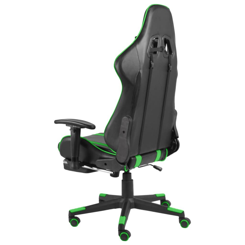 vidaXL Καρέκλα Gaming Περιστρεφόμενη με Υποπόδιο Πράσινη PVC