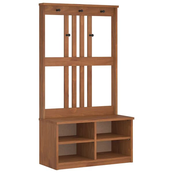 vidaXL Δέντρο χωλ "SANDNES" 87x40x159,5 εκ. Πεύκο μασίφ ξύλο
