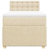 vidaXL Κρεβάτι Boxspring με Στρώμα Κρεμ 80 x 200 εκ. Υφασμάτινο