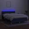 vidaXL &Kappa;&rho;&epsilon;&beta;ά&tau;&iota; Boxspring &mu;&epsilon; &Sigma;&tau;&rho;ώ&mu;&alpha; & LED &Mu;&pi;&lambda;&epsilon; 140x190 &epsilon;&kappa;. &Upsilon;&phi;&alpha;&sigma;&mu;ά&tau;&iota;&nu;&omicron;