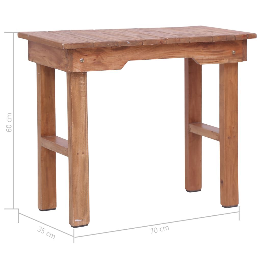vidaXL Βοηθητικό Τραπέζι 70 x 35 x 60 εκ. από Μασίφ Μαόνι