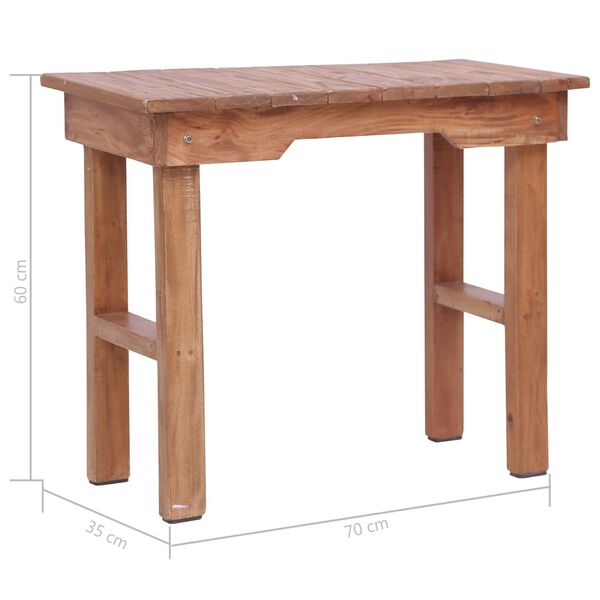 vidaXL Βοηθητικό Τραπέζι 70 x 35 x 60 εκ. από Μασίφ Μαόνι