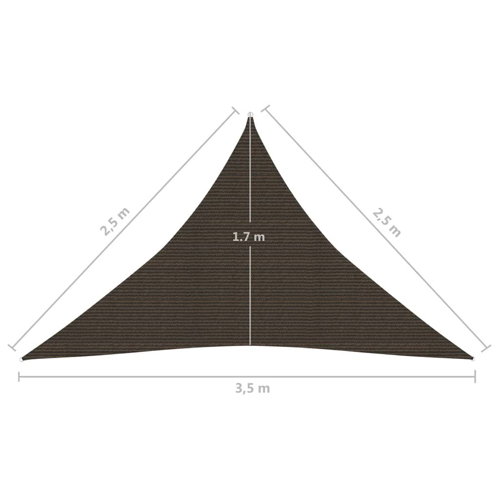 vidaXL Πανί Σκίασης Καφέ 2,5 x 2,5 x 3,5 μ. από HDPE 160 γρ/μ²
