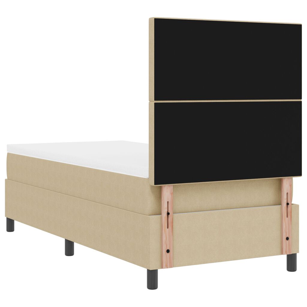 vidaXL Κρεβάτι Box Spring με Στρώμα & LED Φως Πράσινο Γκρι 90x200 εκ Βελούδο