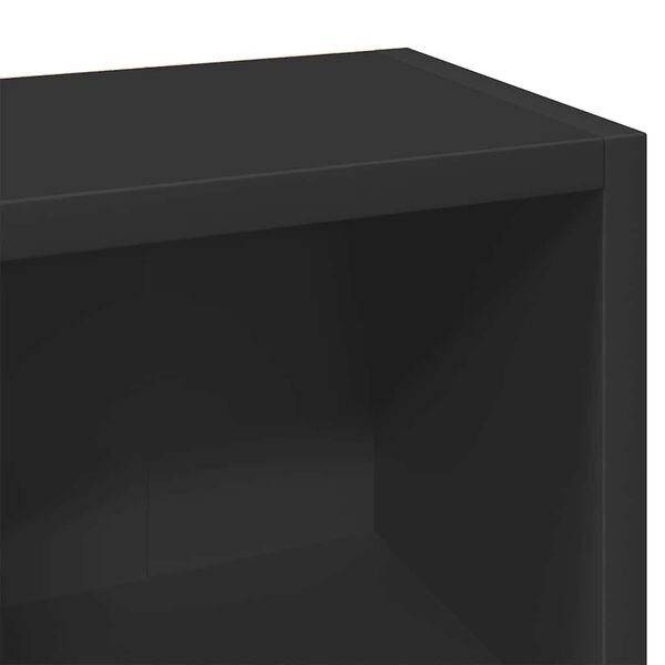 vidaXL Έπιπλα για CD 2 τεμ. Μαύρα 21x16x93,5 εκ. από Μοριοσανίδα
