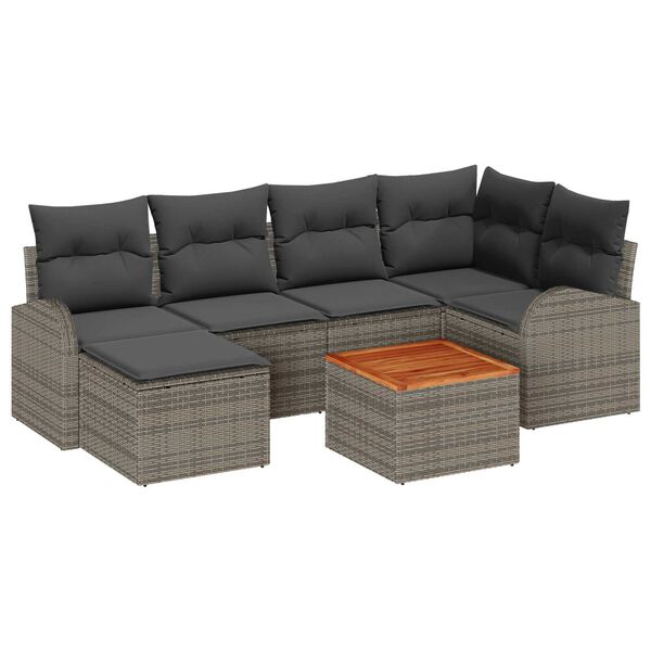 vidaXL Σετ Καναπέ Κήπου 7 pcs Γκρι