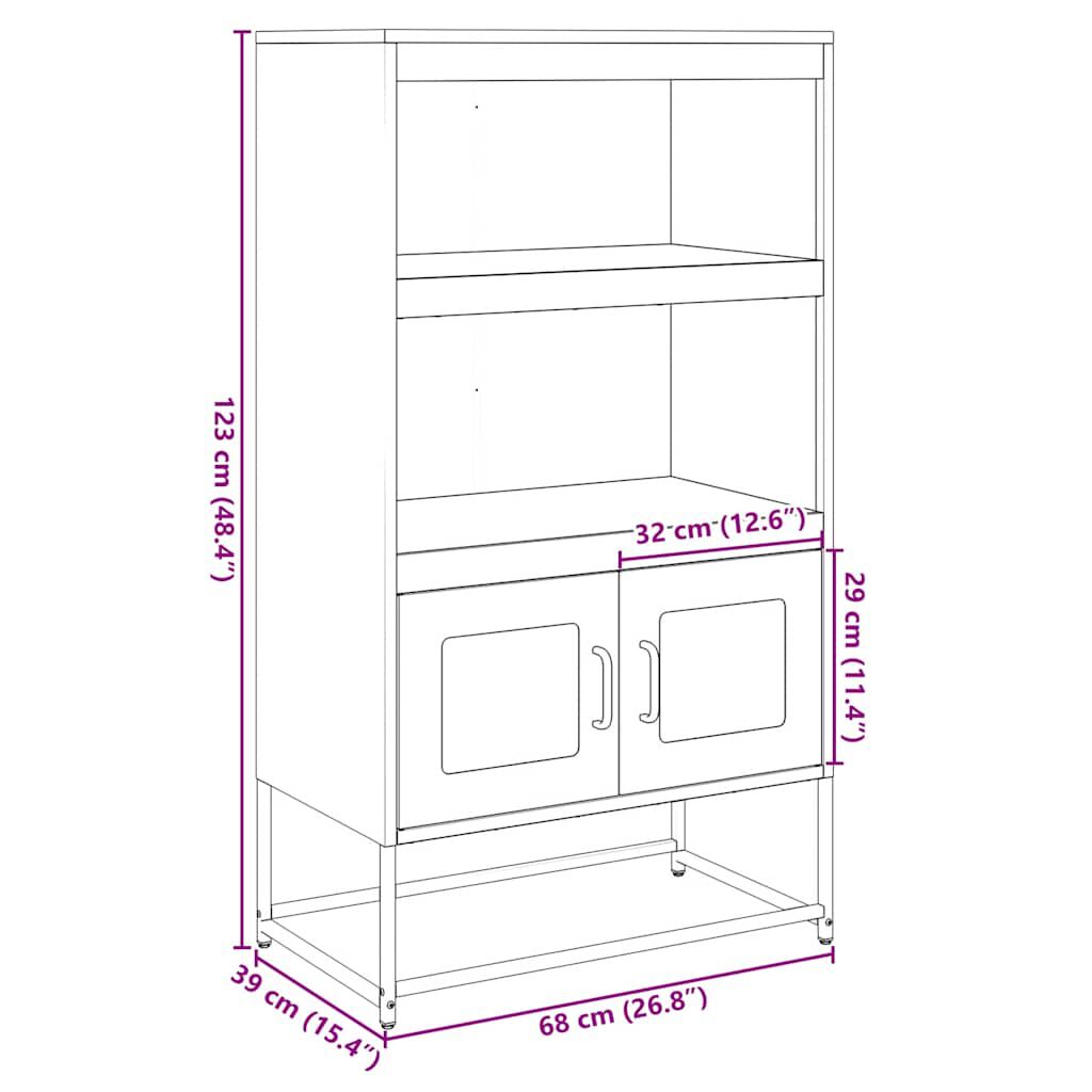 vidaXL Highboard Μουστάρδα κίτρινη 68x39x123 cm Χάλυβας