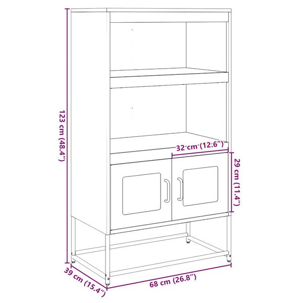 vidaXL Highboard Μουστάρδα κίτρινη 68x39x123 cm Χάλυβας