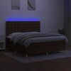vidaXL &Kappa;&rho;&epsilon;&beta;ά&tau;&iota; Boxspring &mu;&epsilon; &Sigma;&tau;&rho;ώ&mu;&alpha; & LED &Sigma;&kappa;.&Kappa;&alpha;&phi;έ 160x200&epsilon;&kappa;. &Upsilon;&phi;&alpha;&sigma;&mu;ά&tau;&iota;&nu;&omicron;