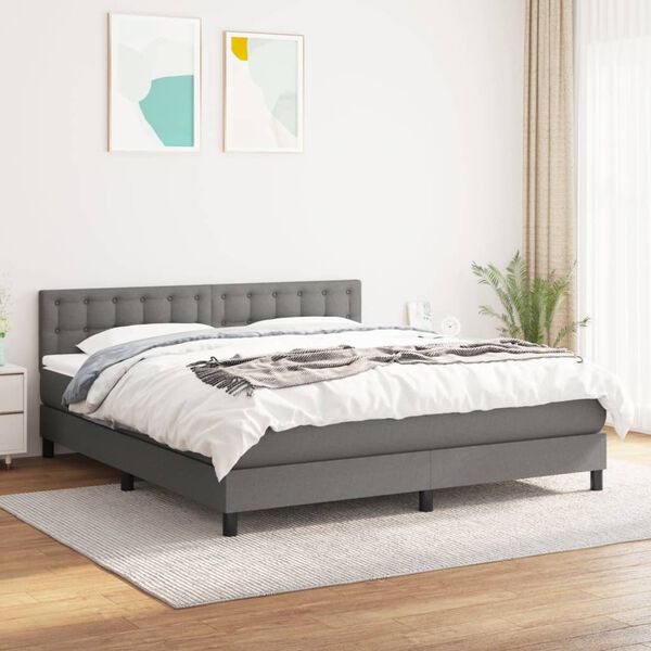 vidaXL &Kappa;&rho;&epsilon;&beta;ά&tau;&iota; Boxspring &mu;&epsilon; &Sigma;&tau;&rho;ώ&mu;&alpha; &Sigma;&kappa;&omicron;ύ&rho;&omicron; &Gamma;&kappa;&rho;&iota; 160x200 &epsilon;&kappa; &Upsilon;&phi;&alpha;&sigma;&mu;ά&tau;&iota;&nu;&omicron;