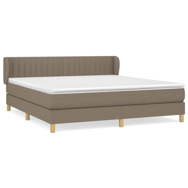 vidaXL &Kappa;&rho;&epsilon;&beta;ά&tau;&iota; Boxspring &mu;&epsilon; &Sigma;&tau;&rho;ώ&mu;&alpha; Taupe 160x200 &epsilon;&kappa;. &Upsilon;&phi;&alpha;&sigma;&mu;ά&tau;&iota;&nu;&omicron;