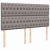 vidaXL Κρεβάτι Boxspring με Στρώμα Taupe 200x200 εκ. Υφασμάτινο