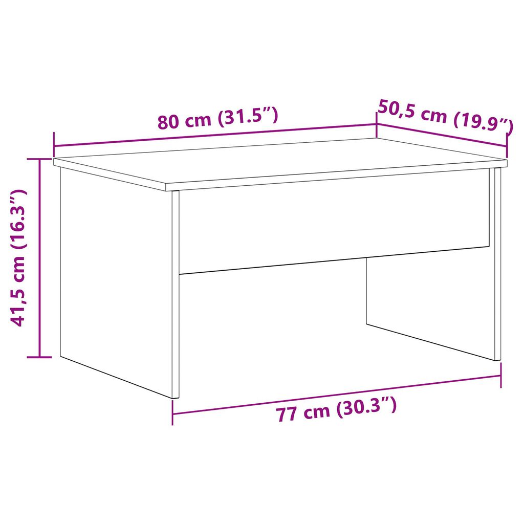 vidaXL Μαύρο Καφετιέρα - 80 x 50.5 x 41.5 εκ