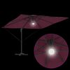 vidaXL Ρώμη Ομπρέλα με φώτα λωρίδας LED Κόκκινο 286 x 285 x 270 εκ
