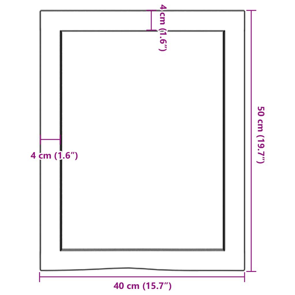 vidaXL Ράφι Τοίχου Ανοιχτό Καφέ 40x50x(2-4)εκ. Επεξ. Μασίφ Ξύλο Δρυός