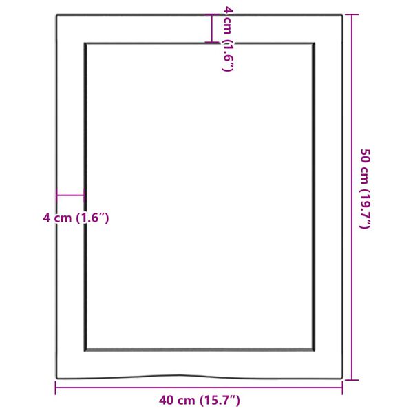 vidaXL Ράφι Τοίχου Ανοιχτό Καφέ 40x50x(2-4)εκ. Επεξ. Μασίφ Ξύλο Δρυός