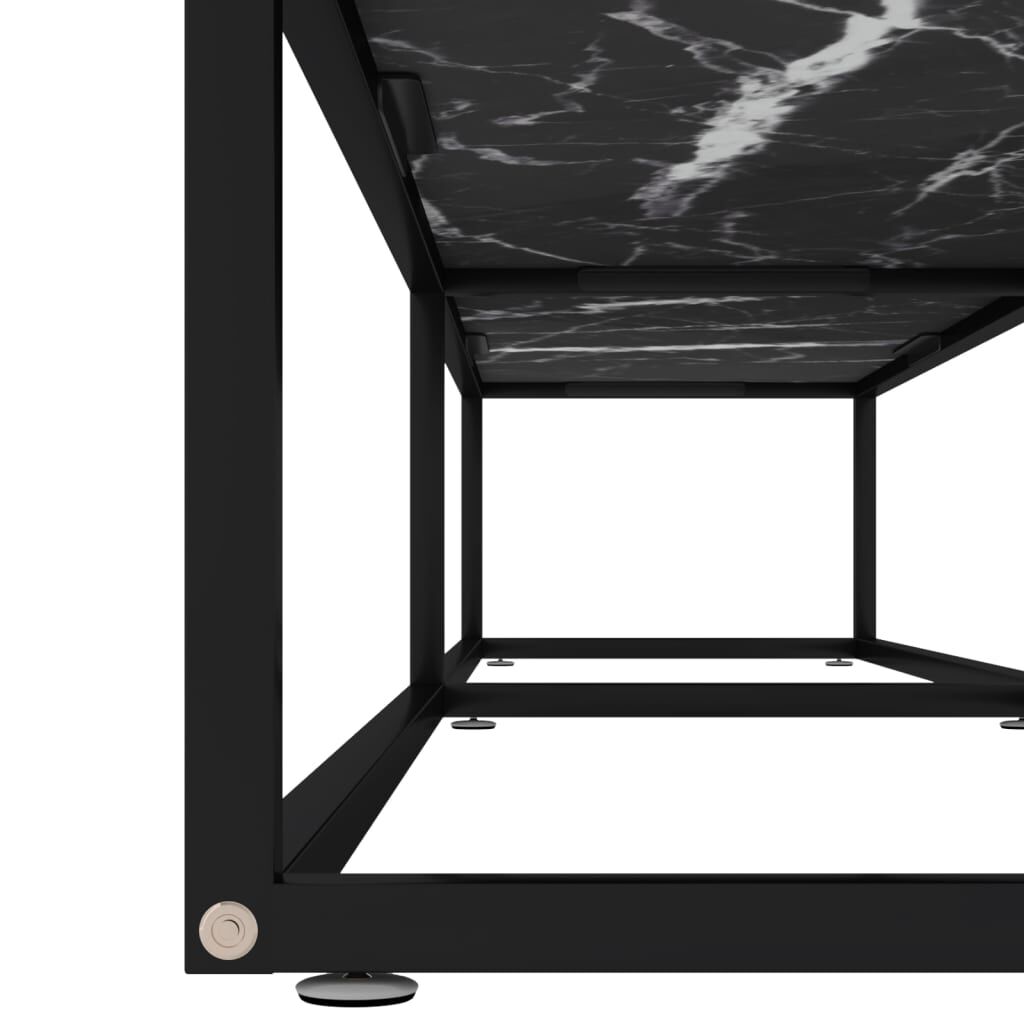 vidaXL Έπιπλο Τηλεόρασης Λευκό Όψη Μαρμάρου 200x40x40,5εκ Γυαλί Ασφαλ.