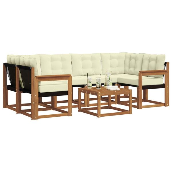 vidaXL &Sigma;&epsilon;&iota;&rho;ά &Kappa;&alpha;&nu;&alpha;&pi;έ &Epsilon;&xi;&omega;&tau;&epsilon;&rho;&iota;&kappa;&omicron;ύ &mu;&epsilon; &mu;&alpha;&xi;&iota;&lambda;ά&rho;&iota; 7 pcs &Phi;&upsilon;&sigma;&iota;&kappa;ό &kappa;&alpha;&iota; &Kappa;&rho;έ&mu;&alpha;