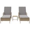 vidaXL Ξαπλώστρα 2-πρόσωπο 2 pcs Μπεζ 35 x 35 x 32 εκ. συνθετικό ρατάν