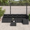 vidaXL Σετ Καναπέ Κήπου με μαξιλάρι 7 pcs Μπεζ Πολυ ράταν