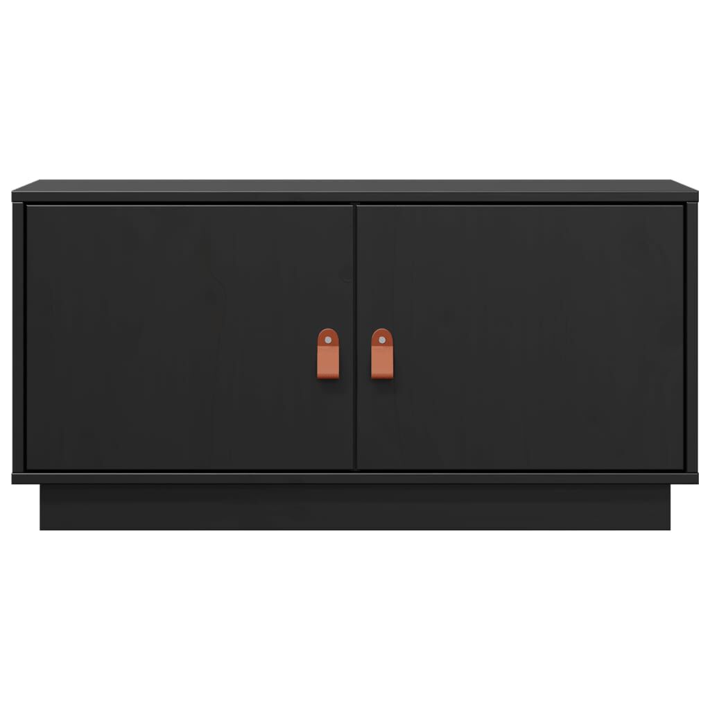 vidaXL Έπιπλο Τηλεόρασης Μαύρο 80 x 34 x 40 εκ. από Μασίφ Ξύλο Πεύκου
