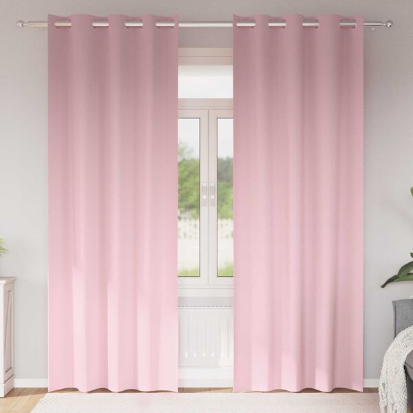 vidaXL Κουρτίνες 2 pcs Μωρουδίστικο Ροζ 245 x 140 εκ. Πολυεστέρας