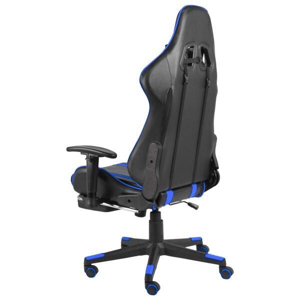 vidaXL Καρέκλα Gaming Περιστρεφόμενη με Υποπόδιο Μπλε PVC