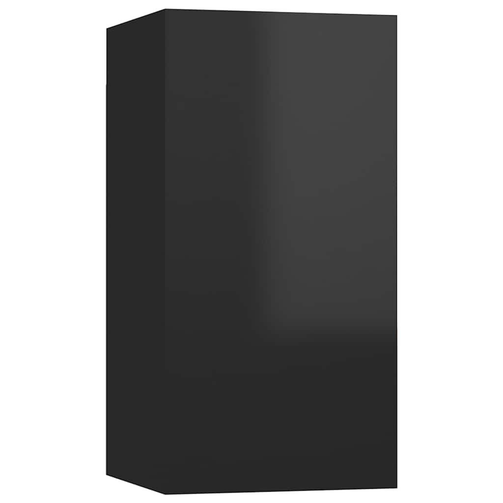 vidaXL Έπιπλο Τηλεόρασης Γυαλιστερό Μαύρο 30,5x30x60εκ. από Επεξ. Ξύλο
