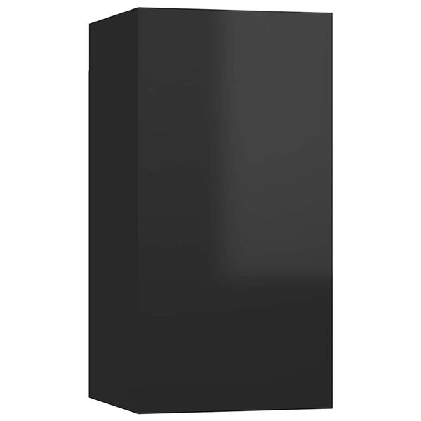 vidaXL Έπιπλο Τηλεόρασης Γυαλιστερό Μαύρο 30,5x30x60εκ. από Επεξ. Ξύλο