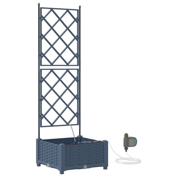vidaXL Ζαρντινιέρες κήπου Γκρι 40 x 40 x 126 cm Ατσάλι