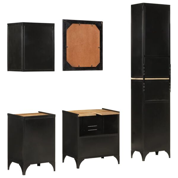 vidaXL Έ&pi;&iota;&pi;&lambda;&alpha; &Mu;&pi;ά&nu;&iota;&omicron;&upsilon; &Sigma;&epsilon;&tau; 5 &Tau;&epsilon;&mu;&alpha;&chi;ί&omega;&nu; &alpha;&pi;ό &Sigma;ί&delta;&eta;&rho;&omicron; &kappa;&alpha;&iota; &Mu;&alpha;&sigma;ί&phi; &Xi;ύ&lambda;&omicron; &Mu;ά&nu;&gamma;&kappa;&omicron;