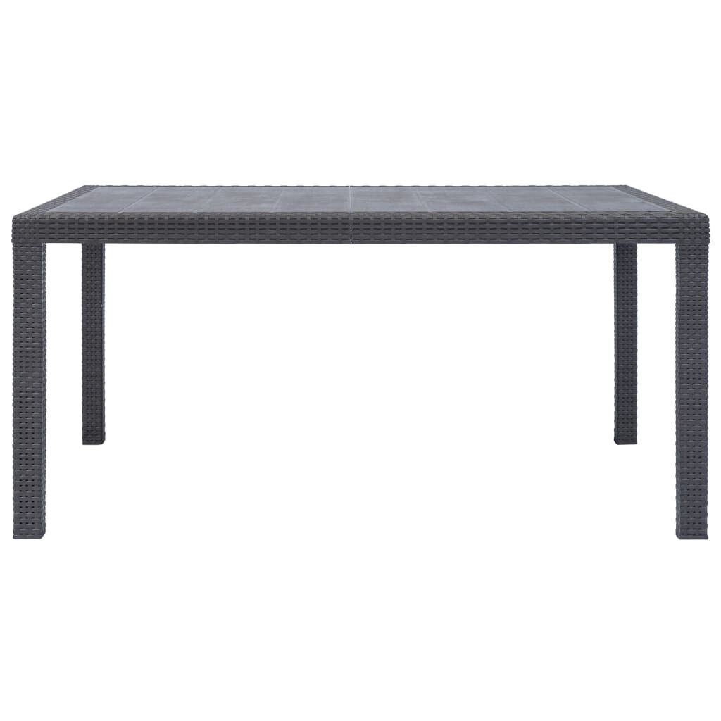 vidaXL Τραπέζι Κήπου Καφέ με Εμφάνιση Ρατάν 150x90x72 εκ. Πλαστικό