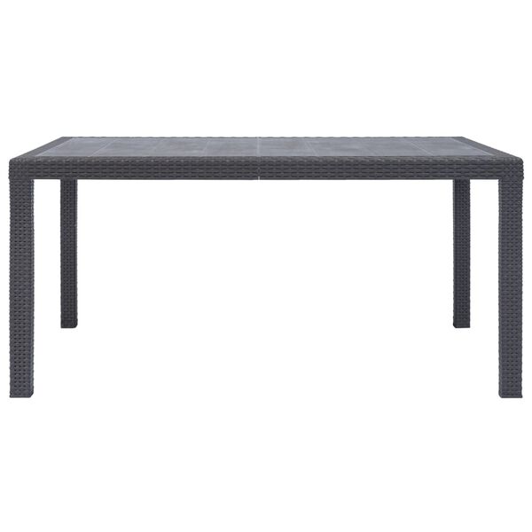 vidaXL Τραπέζι Κήπου Καφέ με Εμφάνιση Ρατάν 150x90x72 εκ. Πλαστικό