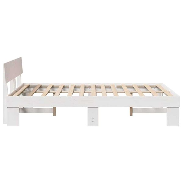vidaXL Σκελετός Κρεβατιού Λευκό 150 x 200 cm Μασίφ ξύλο πεύκου