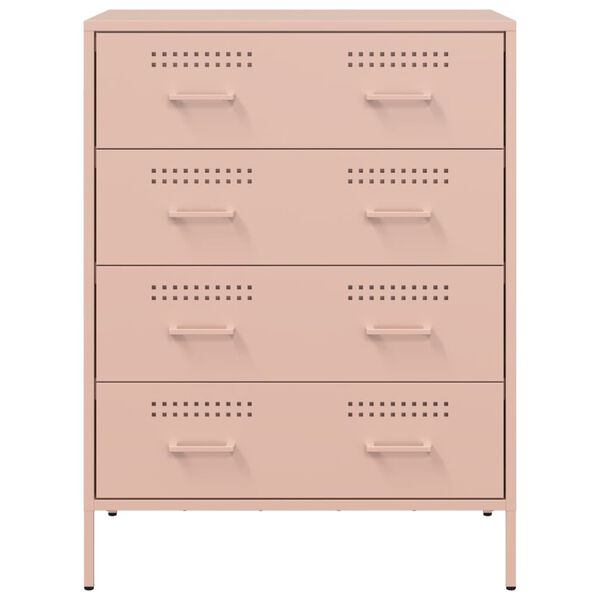 vidaXL Ντουλάπι Ροζ 68x39x89 εκ. από Ατσάλι