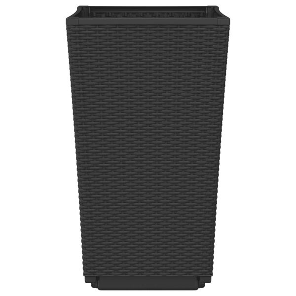 vidaXL Ζαρντινιέρες Κήπου 4 τεμ. Μαύρο 32,5x32,5x57 εκ. Πολυπροπυλένιο