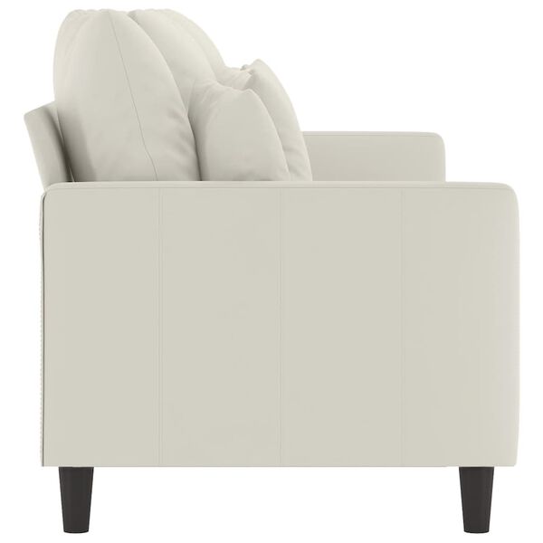 vidaXL Καναπές Τριθέσιος Κρεμ 180 εκ. Βελούδινος