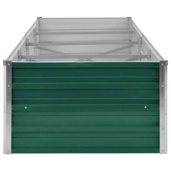 vidaXL Ζαρντινιέρα Υπερυψωμένη Πράσινη 320x80x45 εκ. Γαλβαν. Χάλυβας