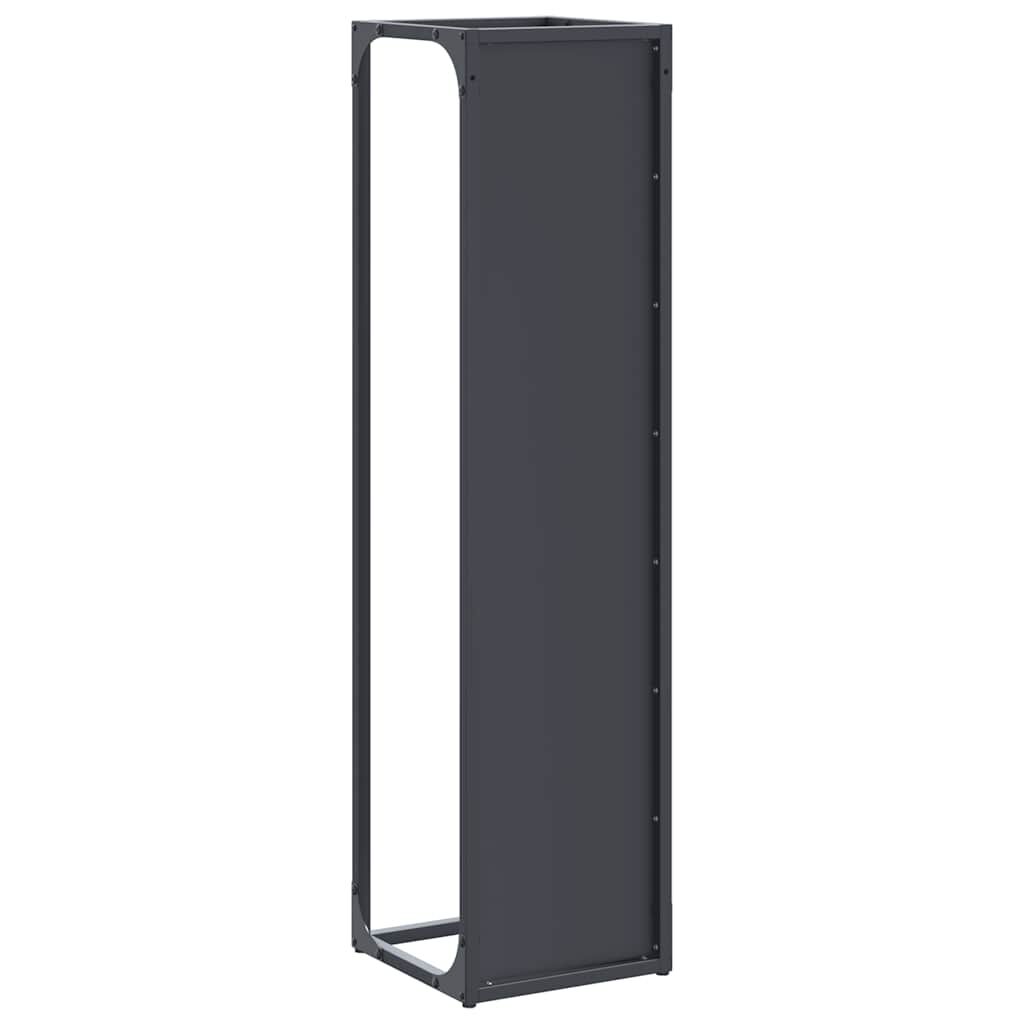 vidaXL Ράφι για καυσόξυλα Ανθρακί 25x25x100 εκ. Ατσάλι ψυχρής έλασης