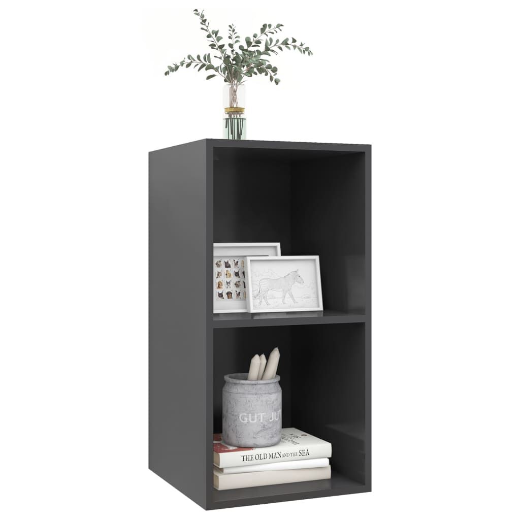 vidaXL Έπιπλο Τηλεόρασης Κρεμαστό Γκρι 37x37x72 εκ. από Επεξ. Ξύλο