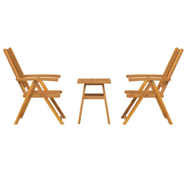 vidaXL Σετ Μπιστρό Κήπου 3 pcs Καφέ Μασίφ ξύλο ακακίας