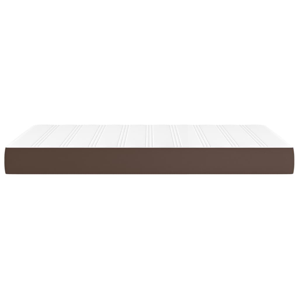 vidaXL Στρώμα με Pocket Springs Καφέ 120x200x20 εκ. Συνθετικό Δέρμα